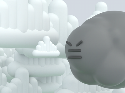 angry cloud 3d 3d art arnoldrender character characterdesign cinema4d modeling