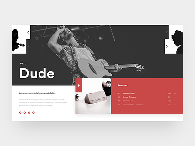 Promotion Page Concept album clean gemoetric mondrianizm music player promotion page red slider ui