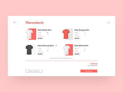 Shopping Cart Concept clean interface minimal shopping ui ux