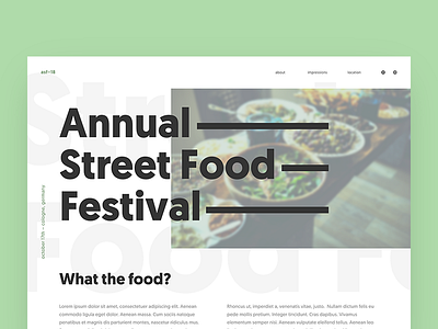 Food Festival Page bold clean festival food green landingpage typo
