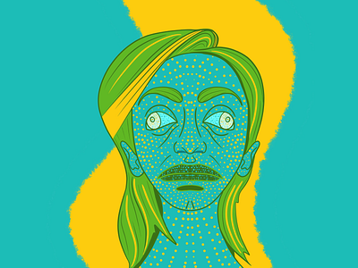 Chameleon bright colors character colors concept design digital 2d dots graphic design illustration lines portrait procreate app