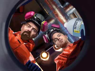 Breaking Bad illustration jesse pinkman walter white