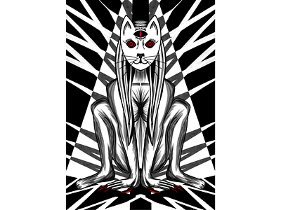 Nocturnal Animals - Bastet art black character colors concept creature design digital digital 2d eye fantasy graphic design illustration ipad pro nature procreate app red third