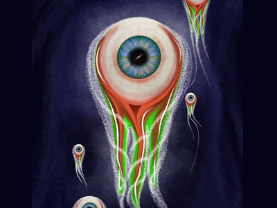 True Origins art concept creation digital 2d eyeball float galaxy illustration ipad pro procreate app space