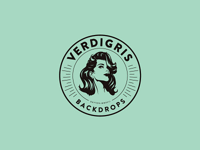 Verdigris Backdrops branding graphic design logo