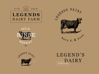 Legend's Dairy Logo branding cow design farm logo font duo graphic design icon logo modern simple design typography vector