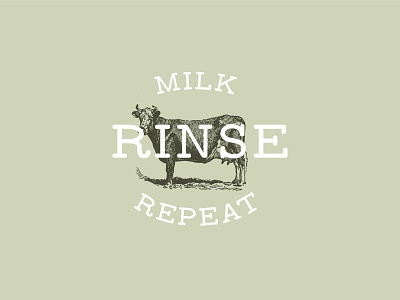 Milk, Rinse, Repeat Concept branding cow design farm logo graphic design logo modern typography