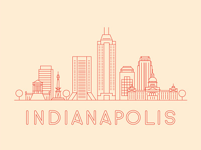 Indianapolis Skyline color design graphic design icon illustration indianapolis modern skyline typography vector