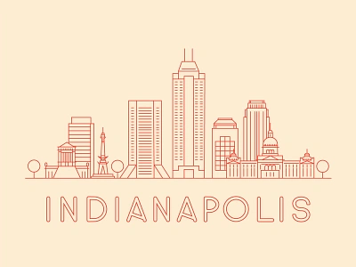 Indianapolis Skyline color design graphic design icon illustration indianapolis modern skyline typography vector