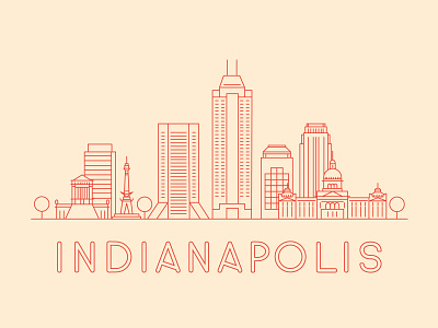 Indianapolis Skyline color design graphic design icon illustration indianapolis modern skyline typography vector