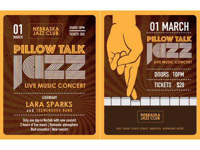 Jazz Club Flyer Design club concert flyer flyers jazz jazz club music piano print