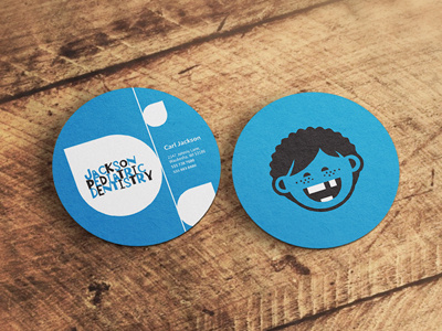 Dentistry Business Card Design blue business card business card business cards card circle business card creative inspiration printed round round business card