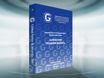 Global Safety & Security Training Binder Design 3 ring binder blue manual marketing security training
