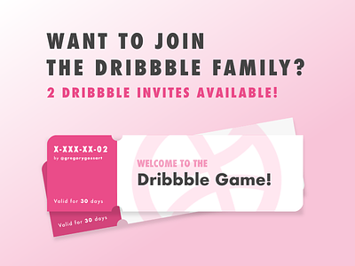 Dribbble Invites x2 contest debut draft dribbble dribbble invite giveaway invitation invite invites pink prospect tickets