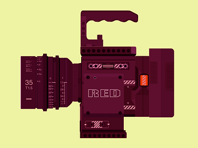 RED camera 4 art branding camera cinema design digital film flat icon illustration movie red vector