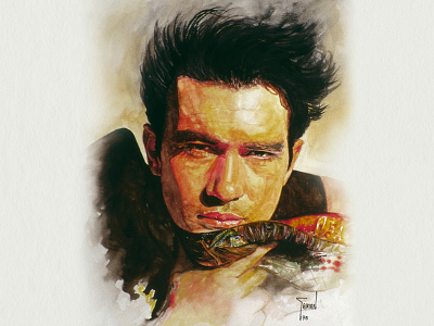 Watercolor Painting of Antonio Banderas