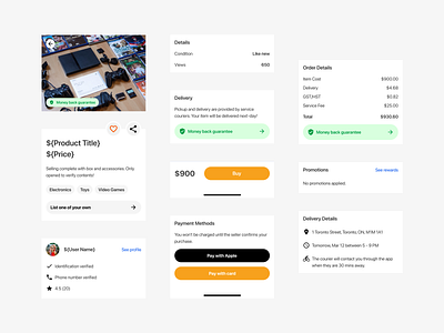 Purchase & Delivery app design design system figma ui ux