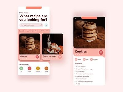 Food Recipe App - Colorful concept app concept cute dessert figma food food app food photography food recipe iphone mobile recipe ui