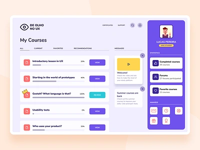 Course web - Colorful concept app design clean ui concept course courses dashboard dashboard ui figma learning minimal product product design task ui ux web web design