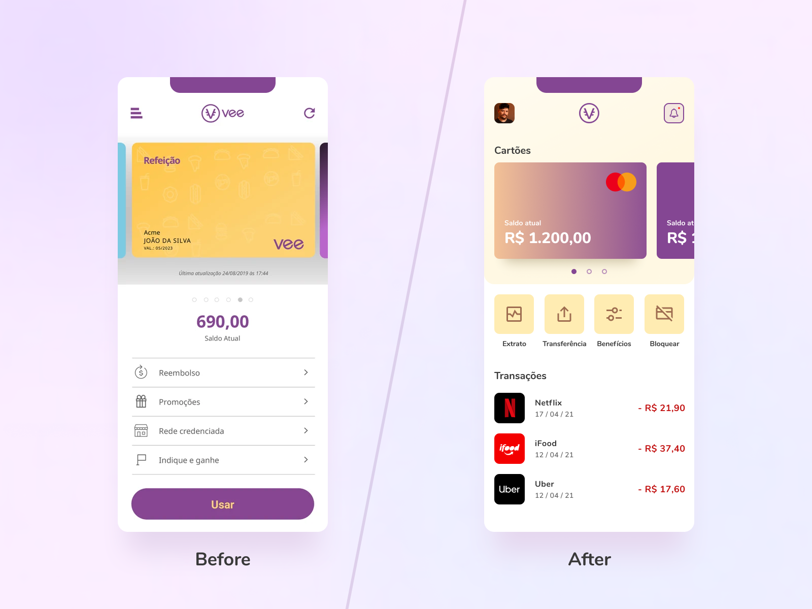 Concept payments control - Vee by Lucas on Dribbble