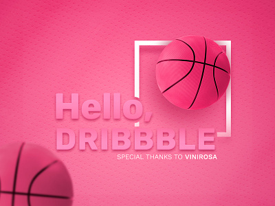 Hello Dribbble! ball dribbble firstjob hello pink