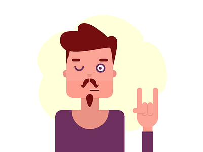 Rocks Day! guy illustration moustache rock vector