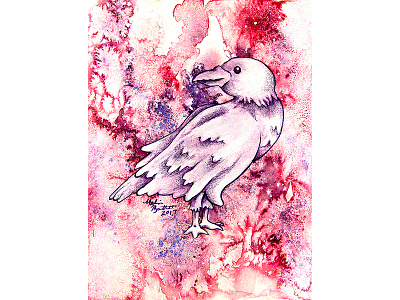 Raven Galaxy raven traditional watercolor