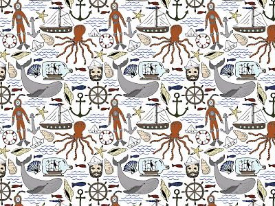 Sailor Stripes Icons Pattern