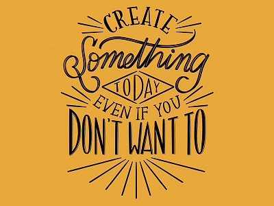 Create Something Today brush lettering composition create digital hand lettering illustration ipad pro lettering procreate quote san serif script