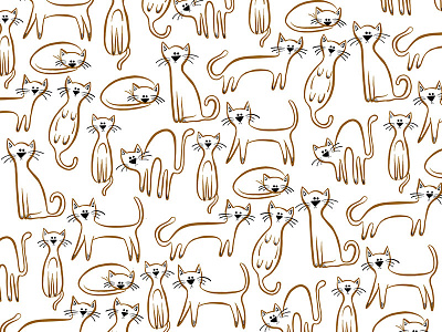 Cats Cats Cats Pattern cat cat pattern crazy cat lady design fabric design illustration illustrator pattern pattern design surface design