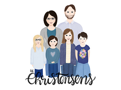 Christensen Illustrated Family Portrait character design characters custom custom portrait design family family portrait illustration illustrator ipad portrait procreate