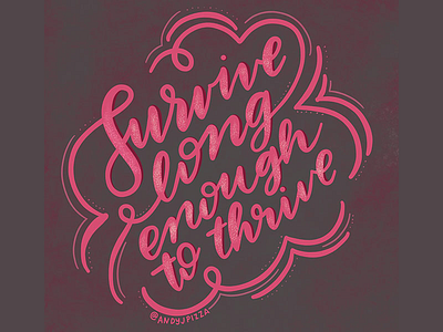 Survival lettering pink survive