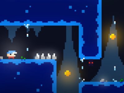 The Caves art character design game level mobile pixel art platformer