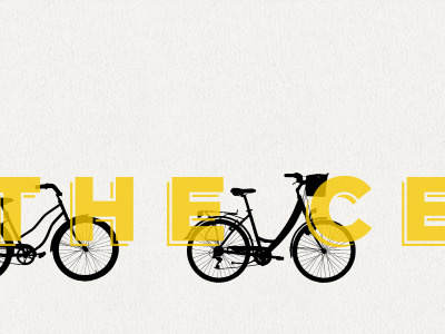 Bikes black illustration silhouette typography yellow