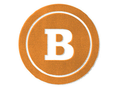 B b distressed orange type