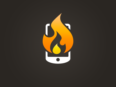 Flame flame icon mobile orange white yellow