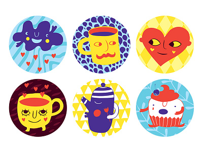 Cupcakes character funny kids surface design sweets