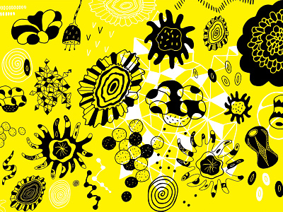 Microbes bicycle bold microbes surface design vicky knysh yellow