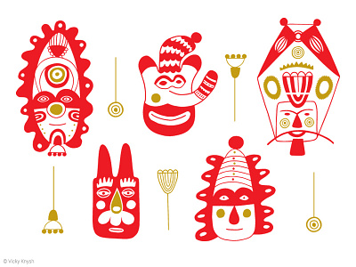 Kukeri balkans character design faces fairy folklore kukeri red tradition