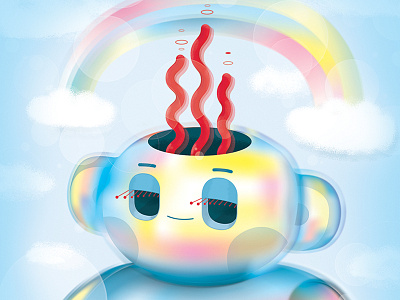 Detail of the Marshmallow Man colors illustration marshmallow minushka summer vickyknysh