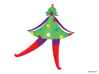 Inktober / Day 18 christmas christmas eve christmas tree illustration inktober inktober2017 minushka newyear party. costume vickyknysh xmas