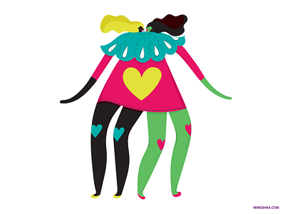 Inktober / Day 19 character design family illustration inktober inktober2017 love minushka sisters twins vickyknysh