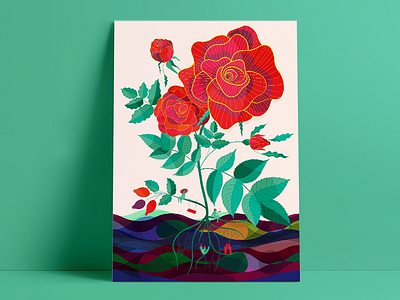 Secret Rose - Print art artist design illustration minushka prints shopping vickyknysh