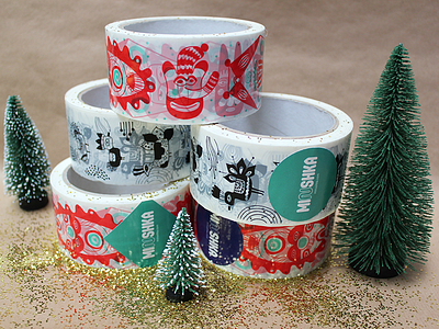 Packaging Tapes art artist design gifts illustration minushka packaging presents shopping tapes vickyknysh