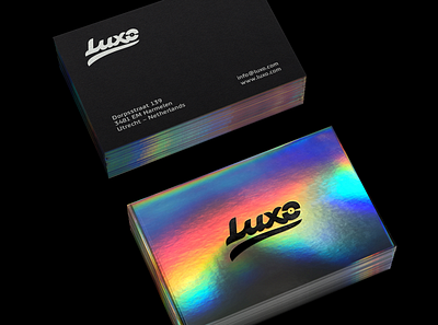 Luxo Business Card branding businesscard design holographic identity lettering logo logotype nightclub typography
