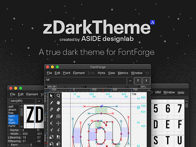 zDarkTheme · FontForge Theme