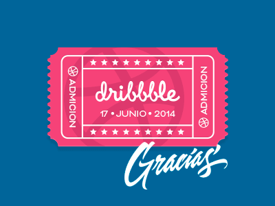 Gracis x Invitarme admition ticket dribbble invitation lettering play player