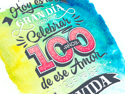 Today is a great day to celebrate 100 years 100 celebrate lettering love watercolor years