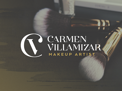 Carmen Villamizar Makeup Artist cv fashion glamour graphic design logo makeup monogram