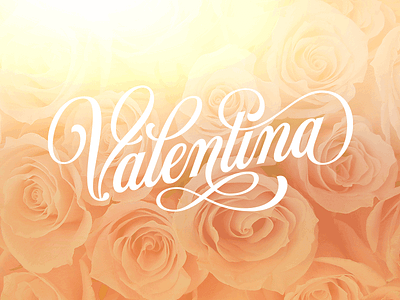 Valentina calligraphy girly lettering name rose script